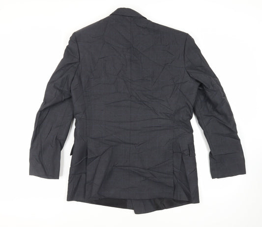 Canda Mens Grey Check Polyester Jacket Suit Jacket Size 38 Regular