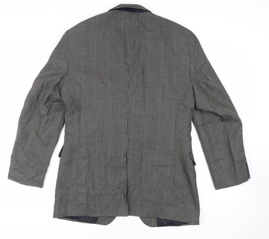 Jos. A. Bank Mens Grey Geometric Wool Jacket Blazer Size 42 Regular
