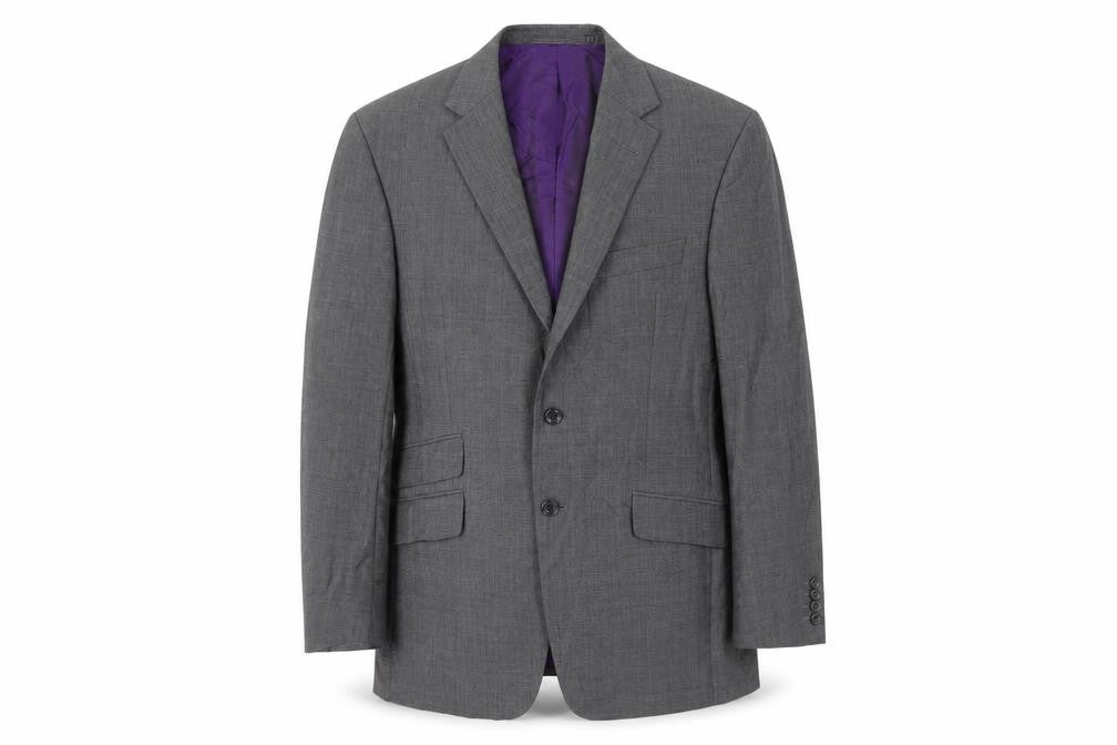 Marks and Spencer Mens Grey Plaid Wool Jacket Suit Jacket Size 38 Regular