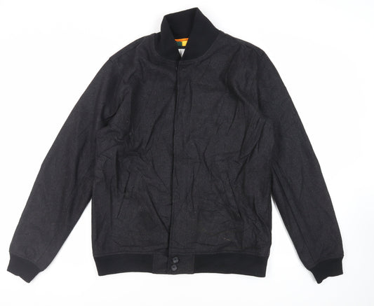 Saturdays Womens Black Bomber Jacket Jacket Size L Zip
