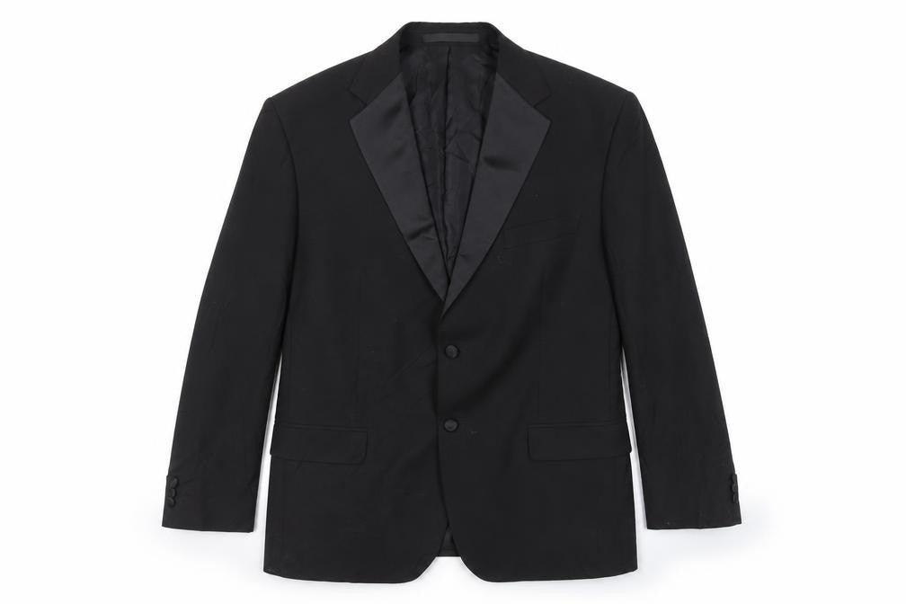 Marks and Spencer Mens Black Polyester Tuxedo Suit Jacket Size 42 Regular