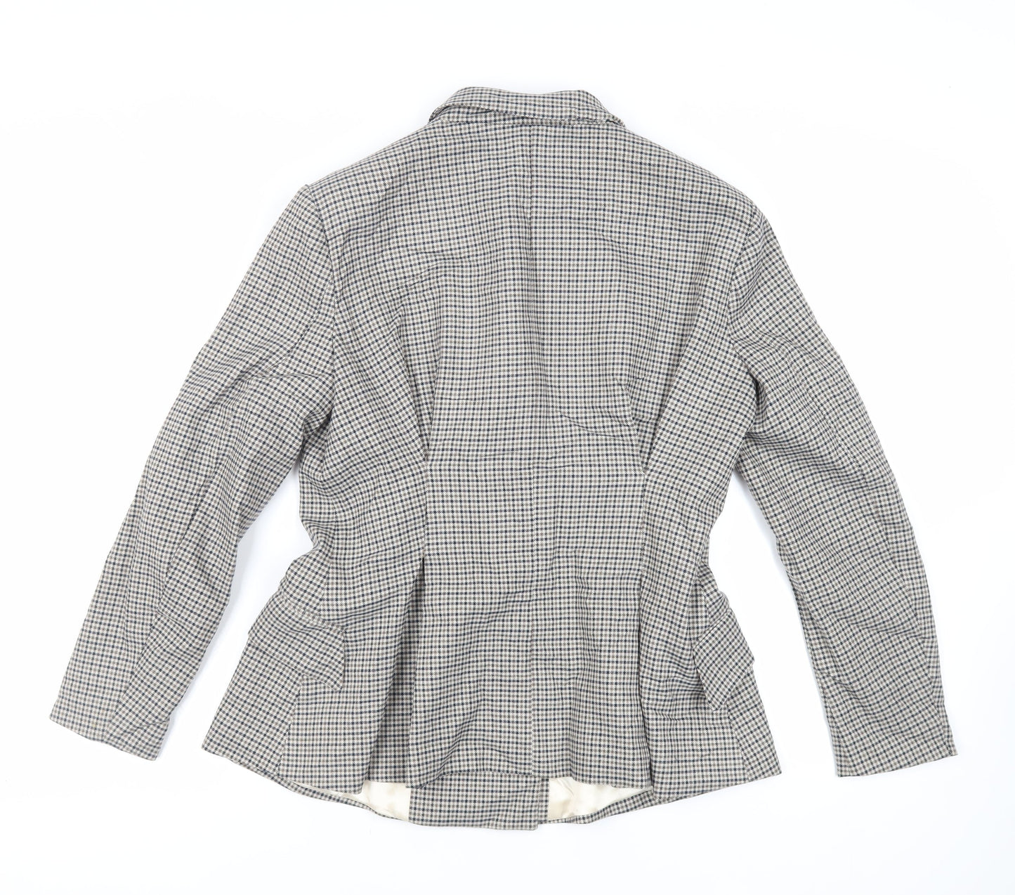 H&M Womens Grey Geometric Jacket Blazer Size 12 Button