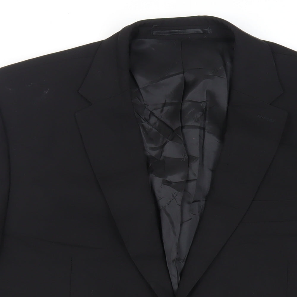 Kenneth Cole Mens Black Polyester Jacket Suit Jacket Size 40 Regular