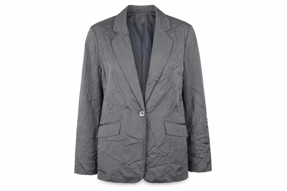 Look Womens Grey Jacket Blazer Size 12 Button