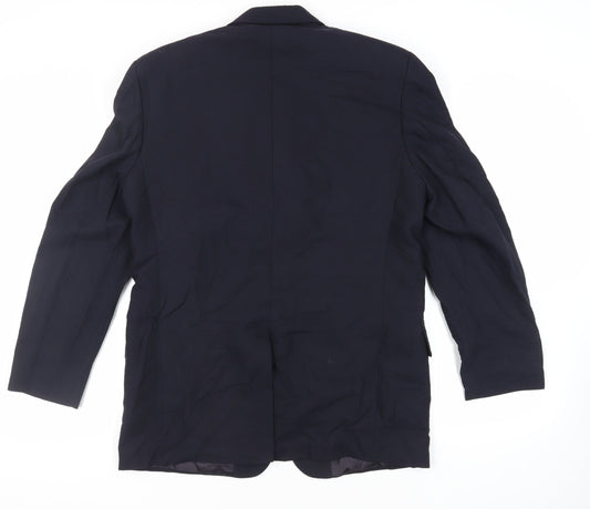 Simon Berwin Mens Blue Wool Jacket Suit Jacket Size 40 Regular
