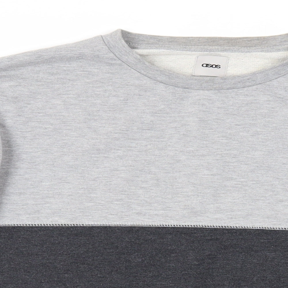 ASOS Mens Grey Cotton Pullover Sweatshirt Size M