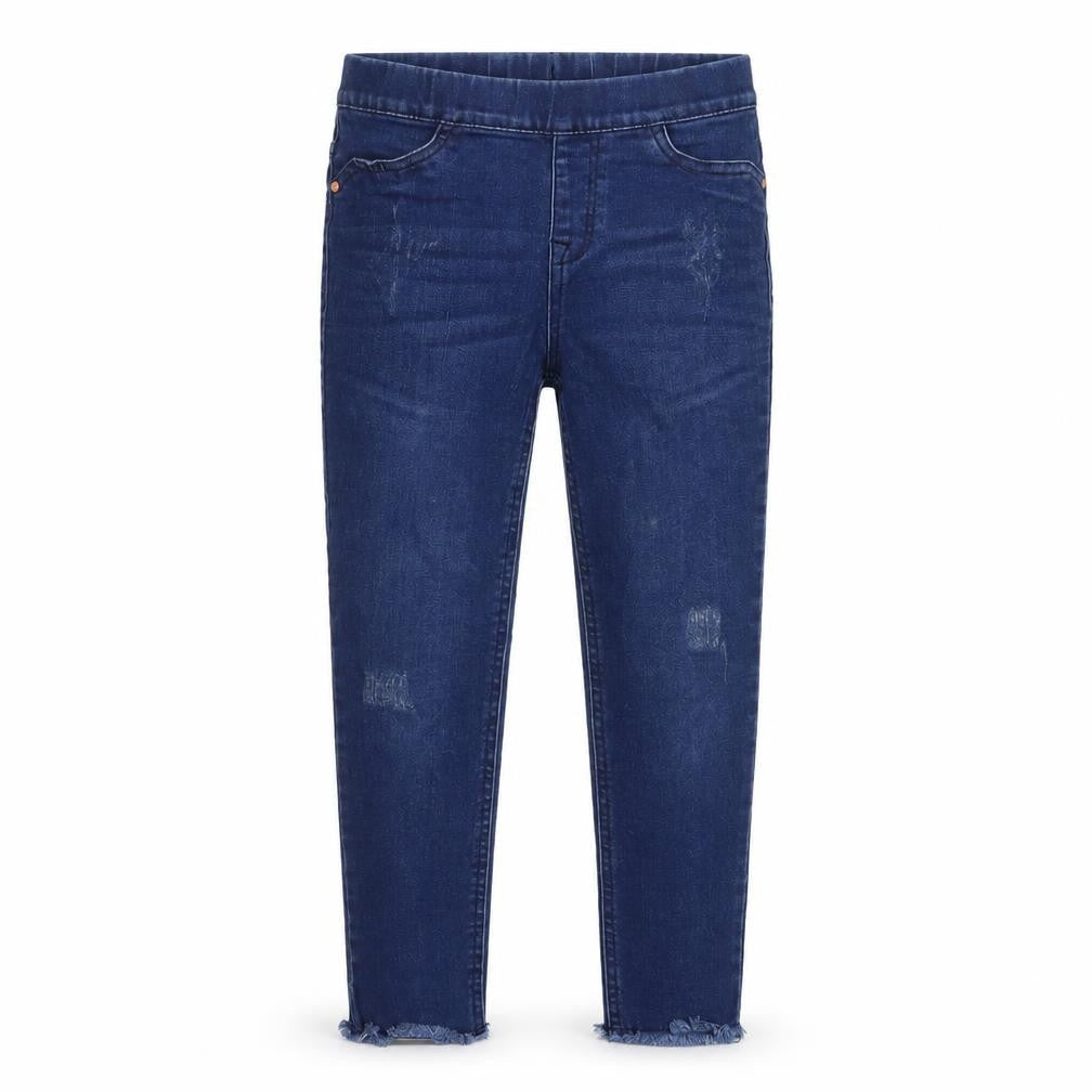 Denim & Co. Girls Blue Cotton Jegging Jeans Size 8-9 Years Regular Pullover
