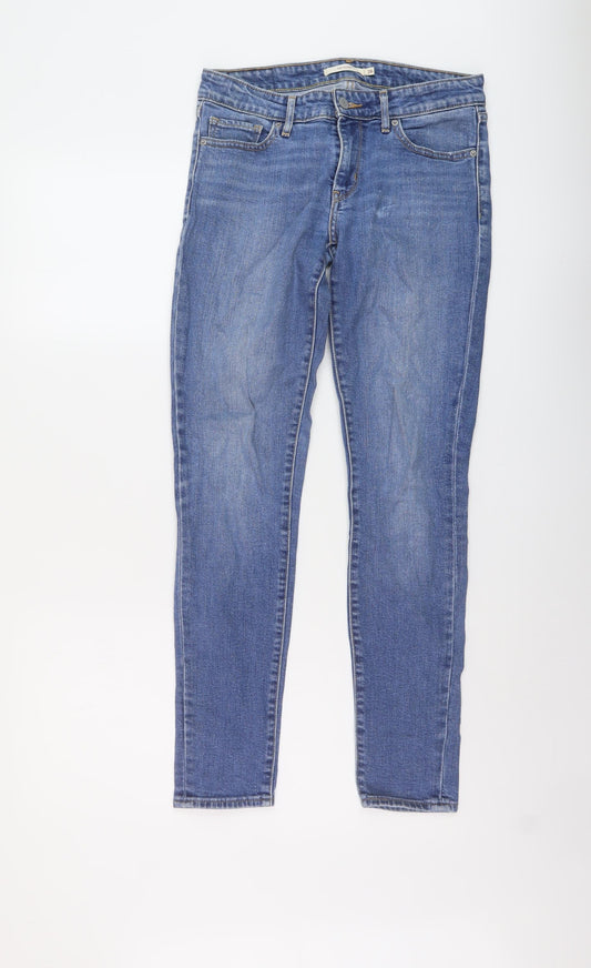 Levi's Womens Blue Cotton Skinny Jeans Size 26 in L29 in Regular Button