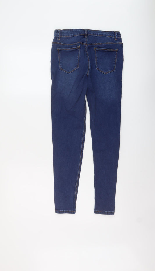 Denim & Co. Girls Blue Cotton Skinny Jeans Size 13-14 Years Regular Button