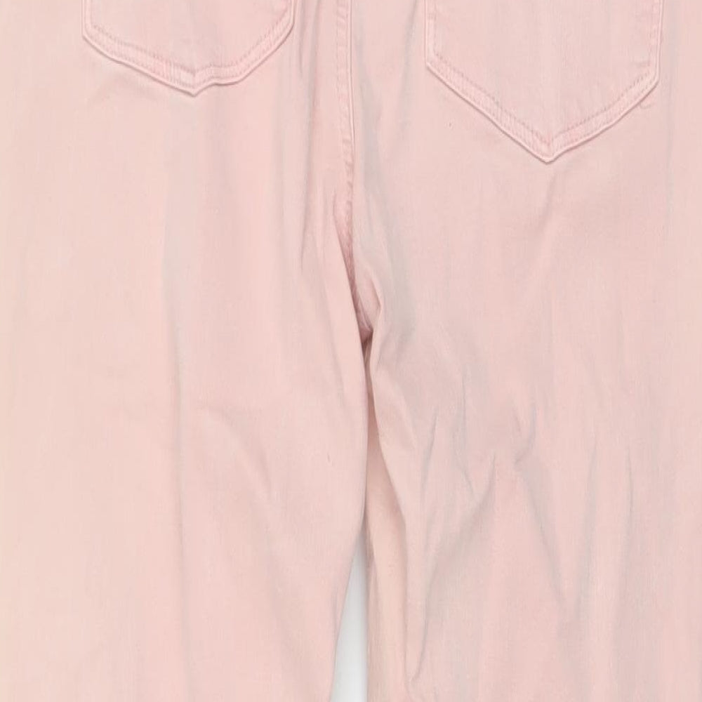 Stradivarius Womens Pink Cotton Skinny Jeans Size 16 L27 in Regular Button