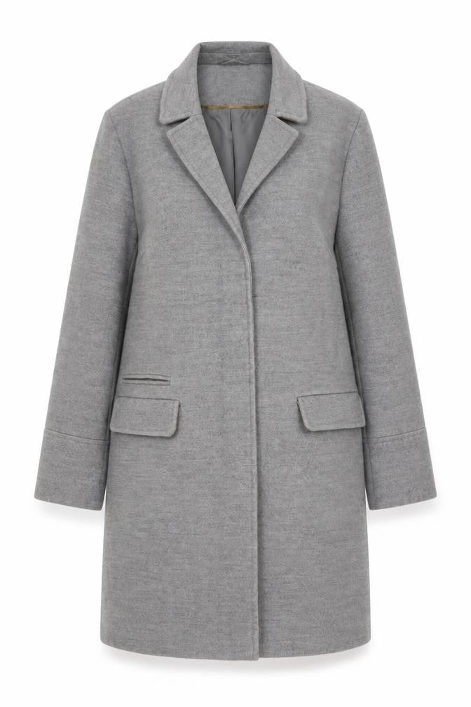 Topshop Womens Grey Overcoat Coat Size 8 Zip