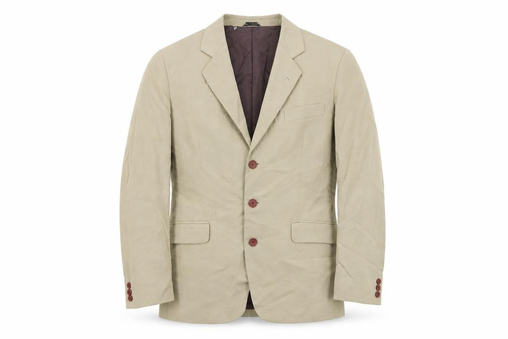 Club Mens Beige Polyester Jacket Suit Jacket Size 38 Regular