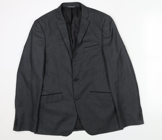 Burton Mens Grey Polyester Jacket Suit Jacket Size 36 Regular