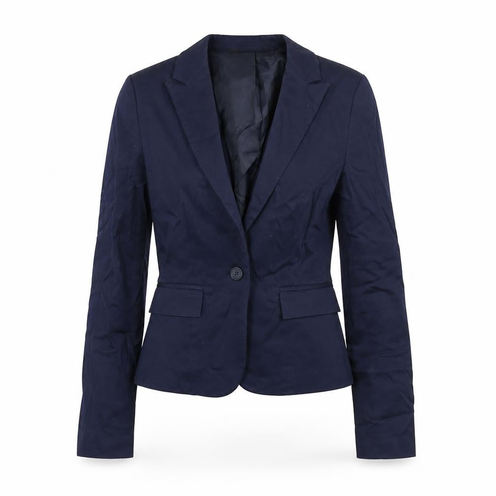 Hilton Weiner Womens Blue Cotton Jacket Suit Jacket Size 2
