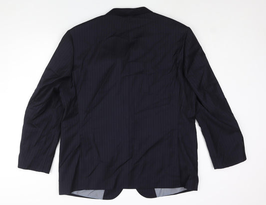 Samuel Windsor Mens Blue Striped Wool Jacket Suit Jacket Size 46 Regular
