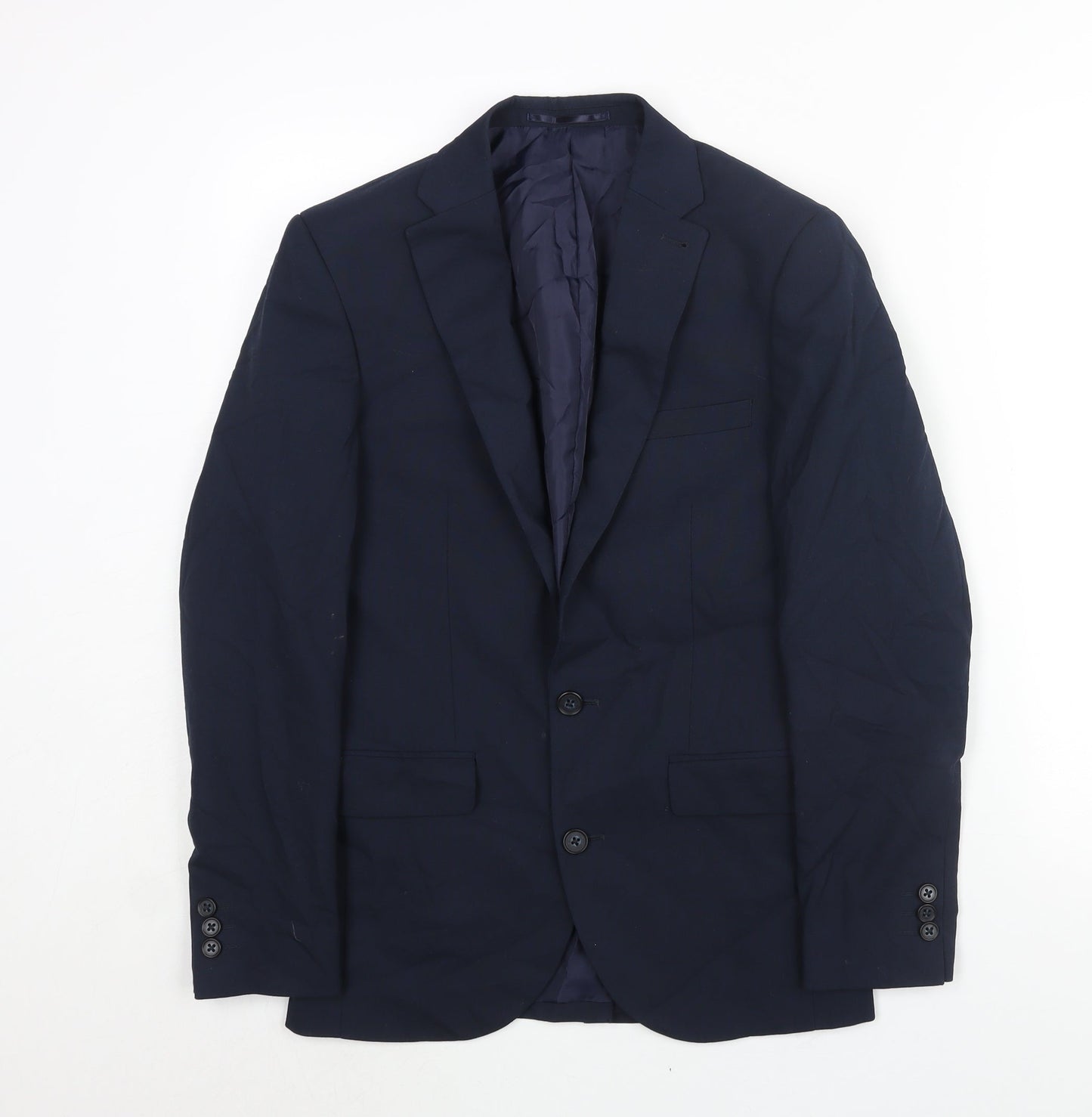 Ventura Mens Blue Polyester Jacket Suit Jacket Size 34 Regular