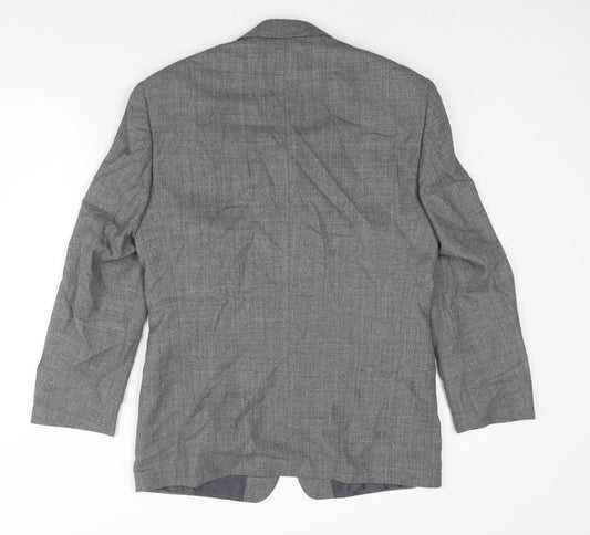 Benvenuto Mens Grey Wool Jacket Suit Jacket Size 40 Regular