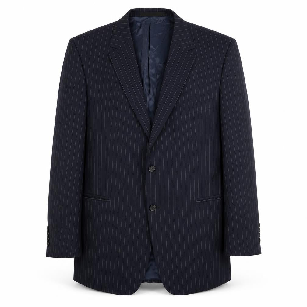 Marks and Spencer Mens Blue Striped Wool Jacket Suit Jacket Size 44 Regular