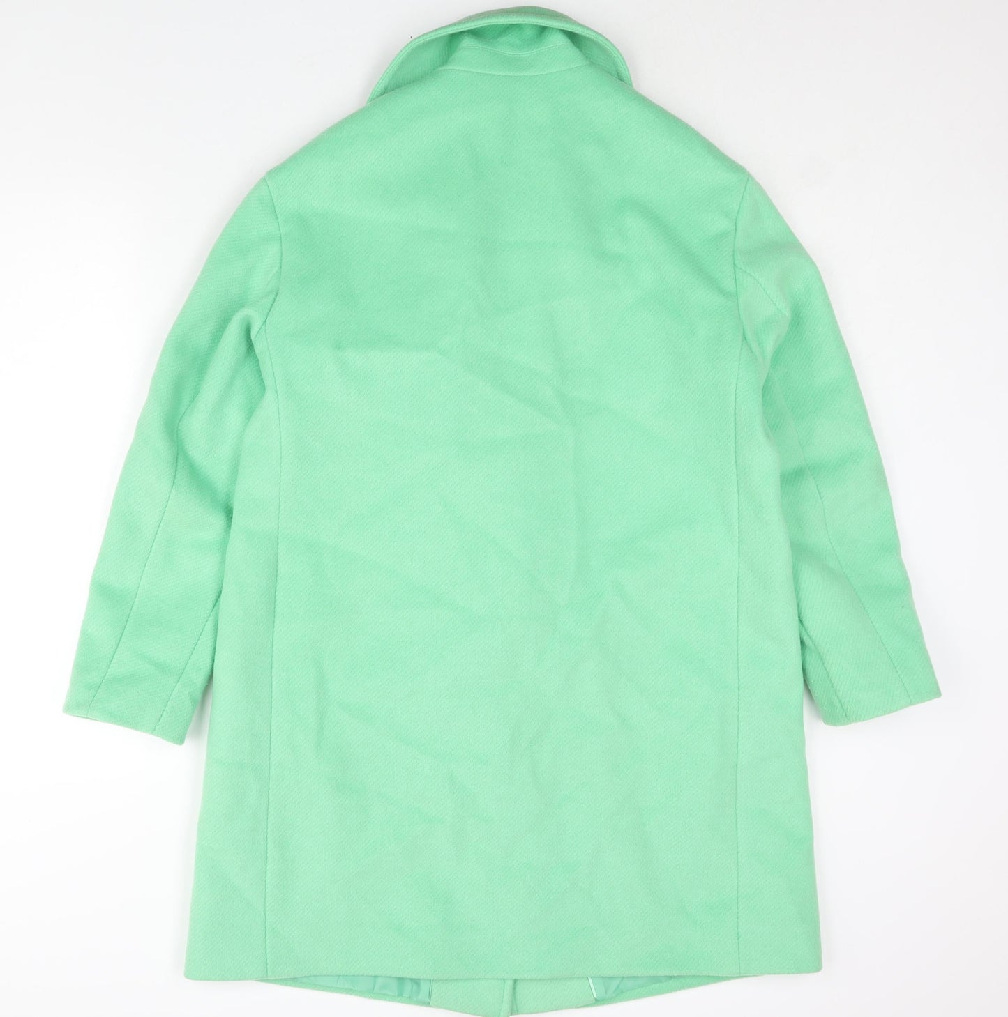 Marks and Spencer Womens Green Overcoat Coat Size 12 Button
