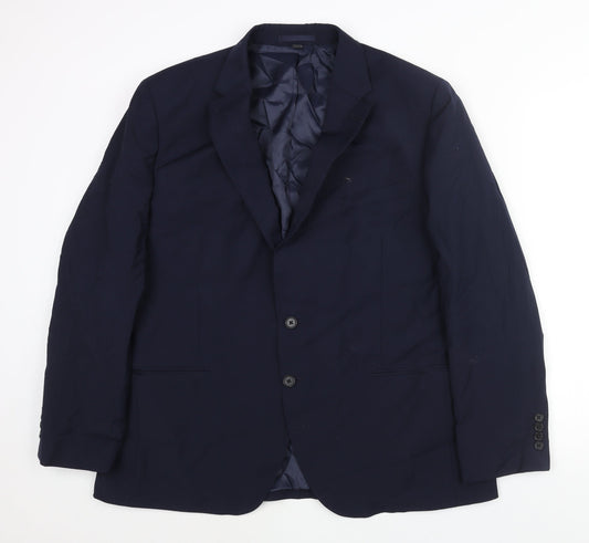 Marks and Spencer Mens Blue Wool Jacket Suit Jacket Size 46 Regular