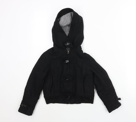 Zara Boys Black Bomber Jacket Jacket Size 4-5 Years Zip - Toggle Hooded