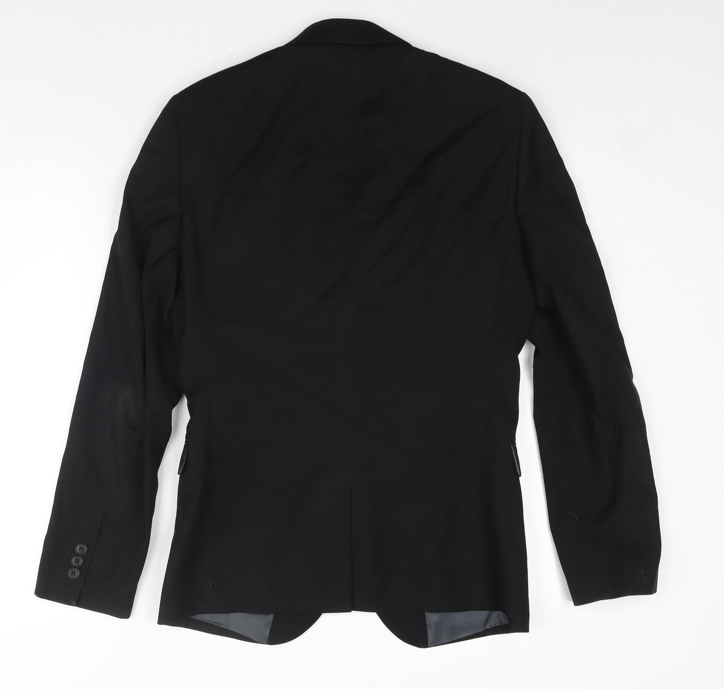 NEXT Mens Black Polyester Jacket Suit Jacket Size 36 Regular