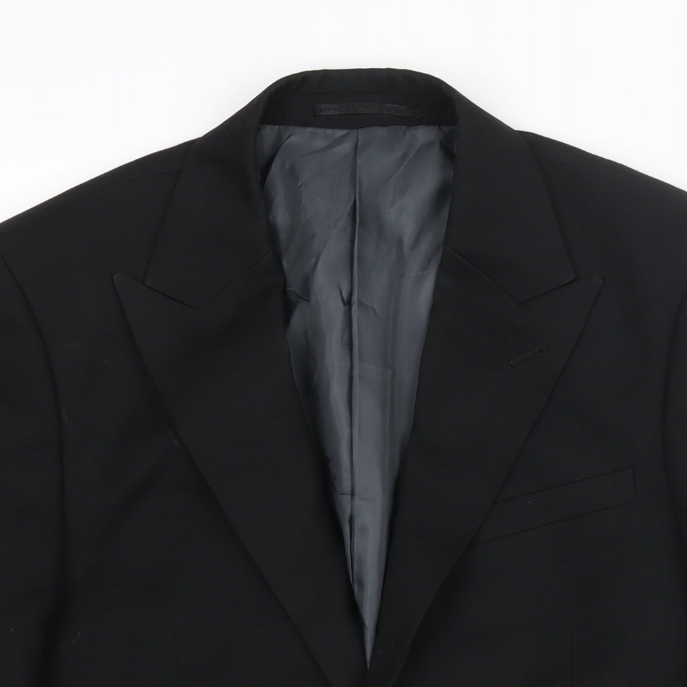 NEXT Mens Black Polyester Jacket Suit Jacket Size 36 Regular