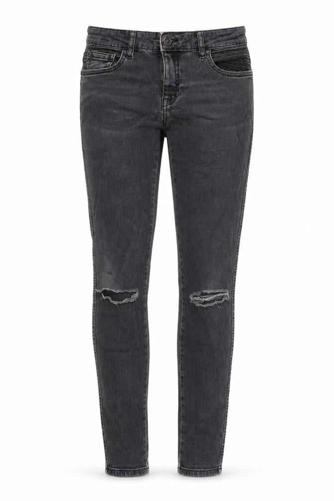 Front view of Denim women’s grey cotton skinny jeans, size UK 8, 28-inch leg regular zip