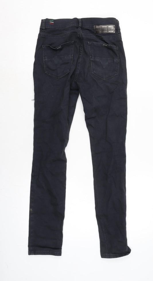 Diesal Womens Blue Cotton Blend Tapered Jeans Size 24 in L27 in Regular Zip