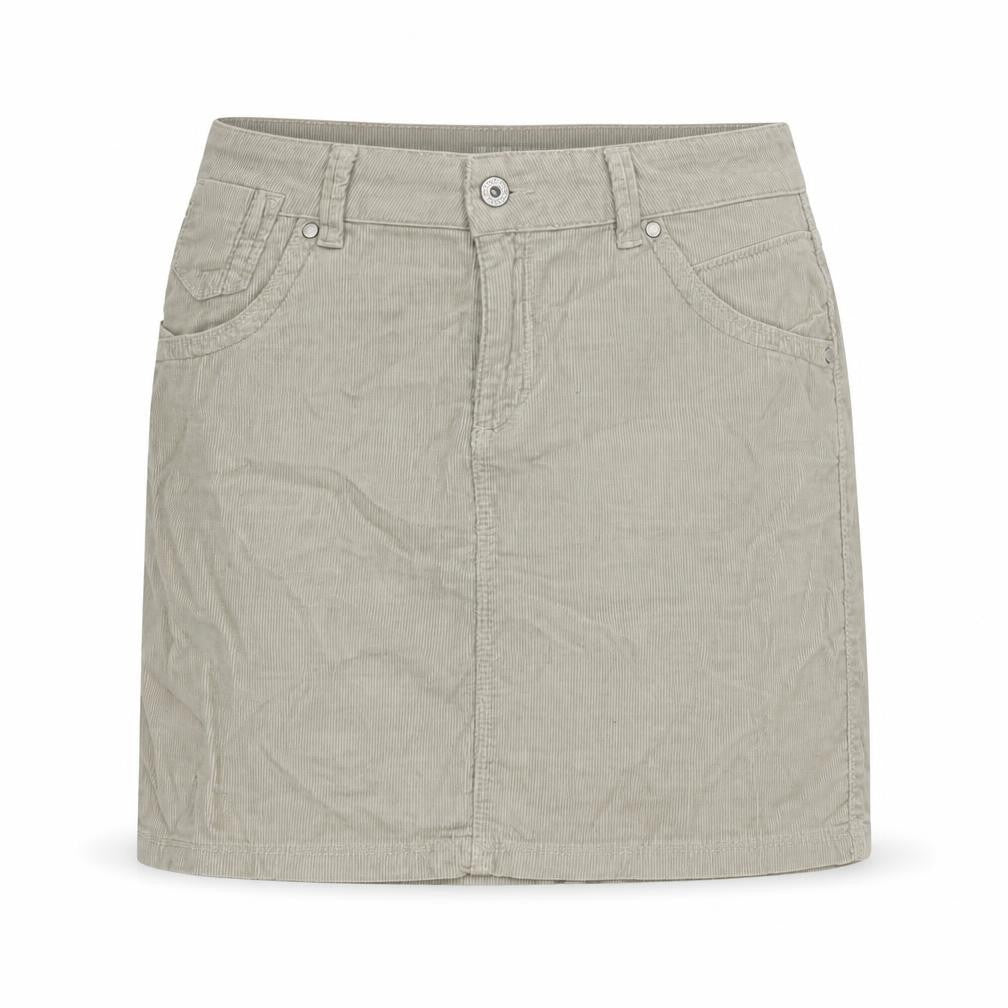 Marks and Spencer Womens Beige Cotton A-Line Skirt Size 12 Zip