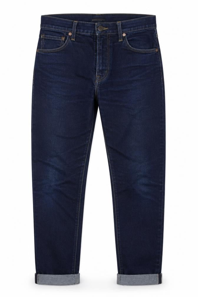 Raw 3301 Mens Blue Cotton Blend Tapered Jeans Size 34 in L31 in Regular Zip