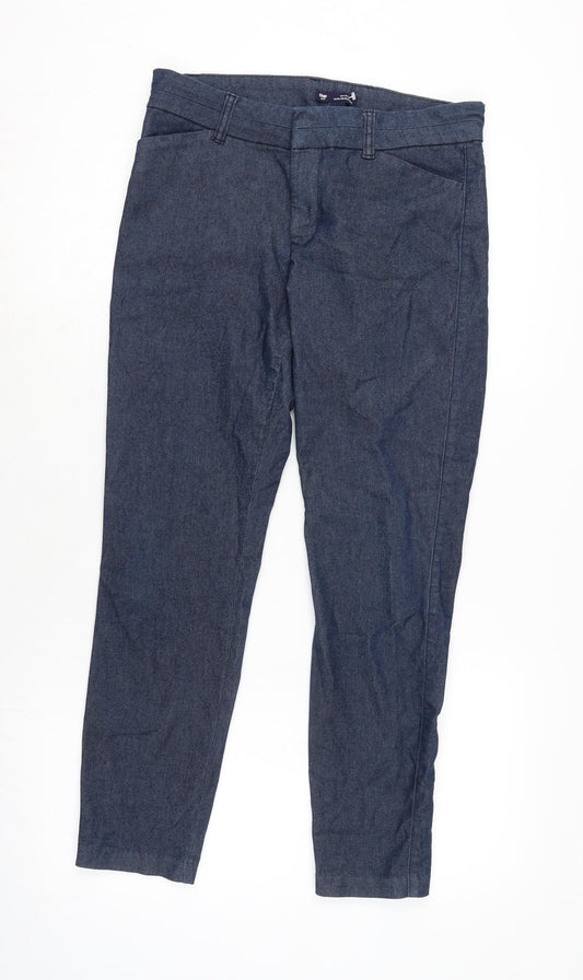 Gap Womens Blue Cotton Sweatpants Trousers Size 6 L25 in Regular Zip