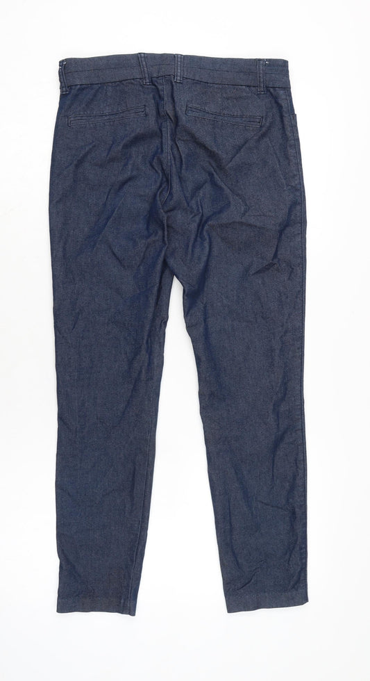 Gap Womens Blue Cotton Sweatpants Trousers Size 6 L25 in Regular Zip