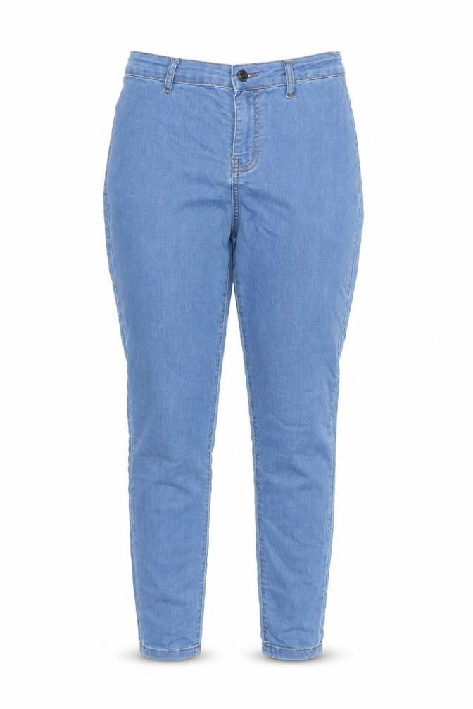 PRETTYLITTLETHING Womens Blue Cotton Trousers Size 12 L28.5 in Regular Zip