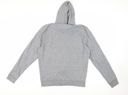 Max Mens Grey Cotton Full Zip Hoodie Size M
