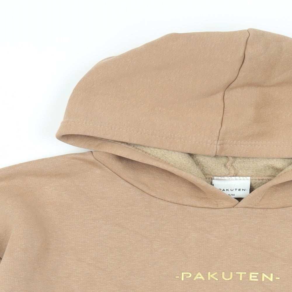 Pakuten Womens Beige Cotton Pullover Hoodie Size M Pullover - Pockets