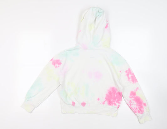 Gap Girls White Cotton Pullover Hoodie Size 10 Years Pullover - Tie Dye