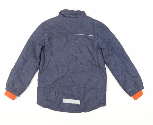 H&M Boys Blue Jacket Size 7-8 Years Zip - Zipped Pockets