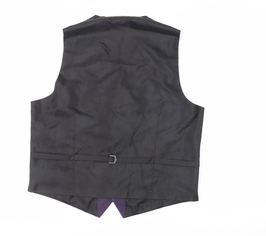 Marks and Spencer Mens Purple Polka Dot Polyester Jacket Suit Waistcoat Size 42 Regular