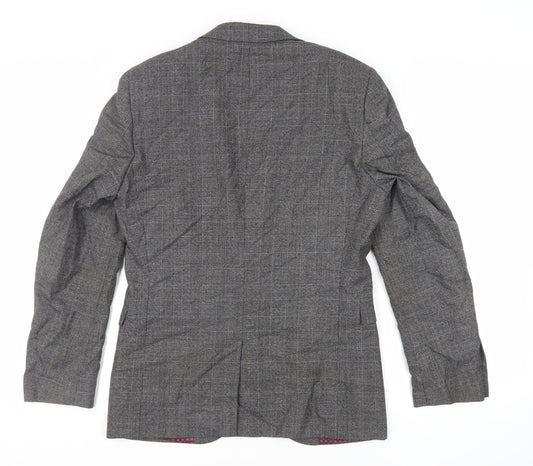 NEXT Mens Green Plaid Wool Jacket Suit Jacket Size 38 Regular