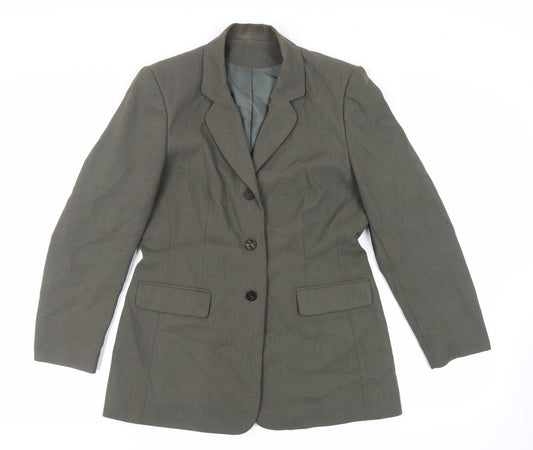 Richards Womens Green Jacket Blazer Size 14 Button