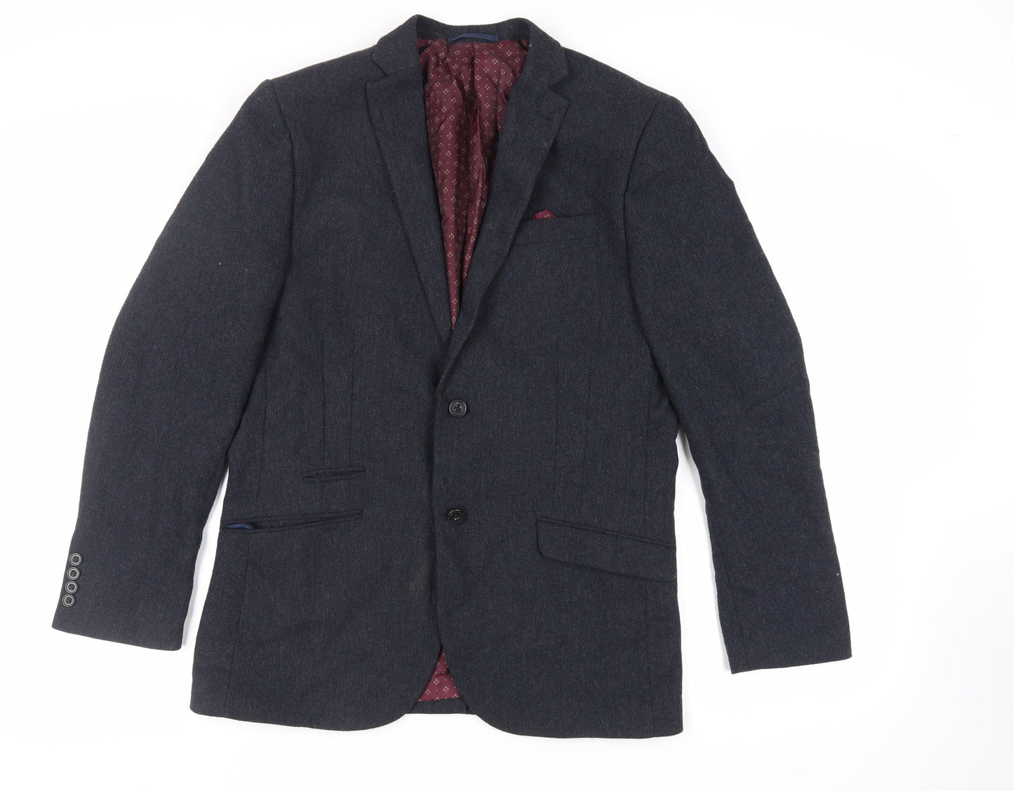 NEXT Mens Grey Polyester Jacket Suit Jacket Size 40 Regular