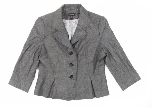 Episode Womens Grey Jacket Blazer Size 16 Button