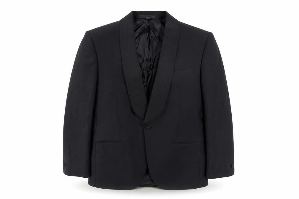 Marks and Spencer Mens Black Wool Tuxedo Suit Jacket Size 40 Regular