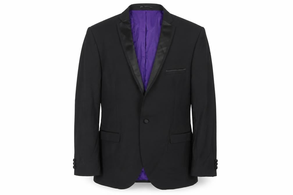 Ventura Mens Black Polyester Tuxedo Suit Jacket Size 46 Regular