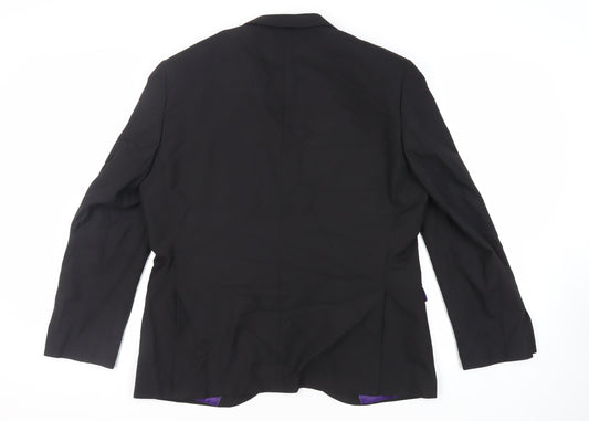 Ventura Mens Black Polyester Tuxedo Suit Jacket Size 46 Regular