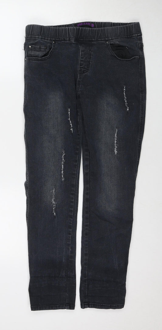 Voir Jeans Womens Grey Cotton Jegging Jeans Size L L28 in Regular