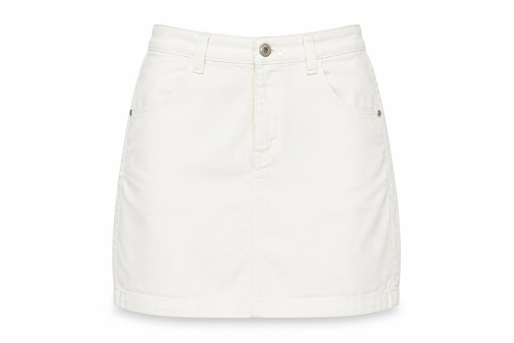 Missguided Womens White Cotton A-Line Skirt Size 10 Zip