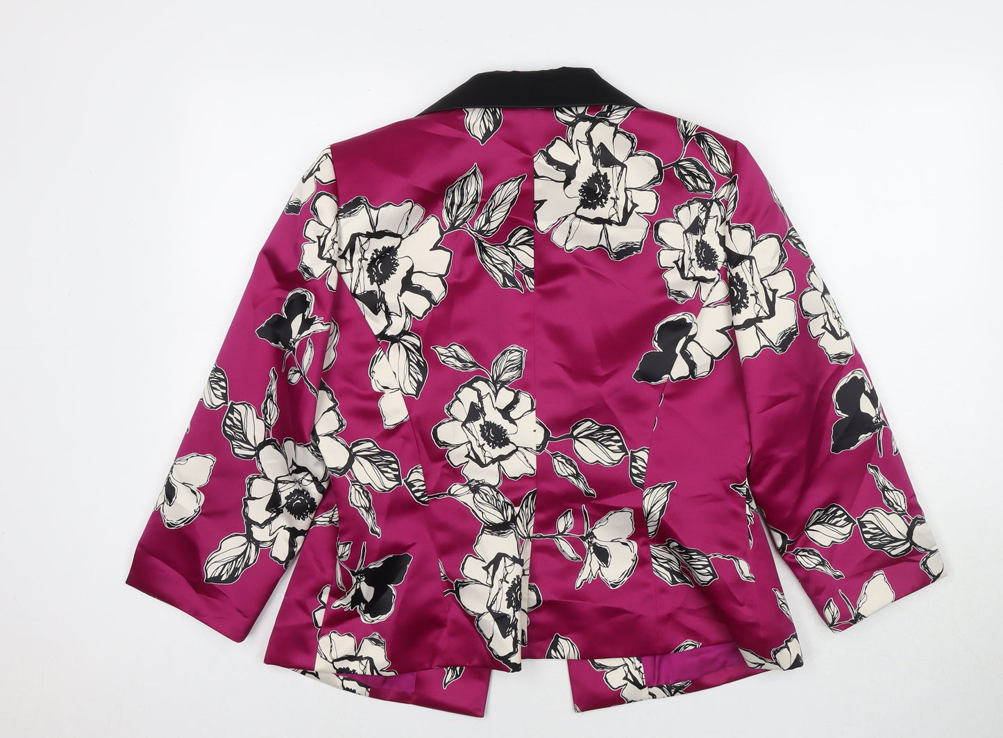 Peter Martin Womens Purple Floral Jacket Blazer Size 16 Button