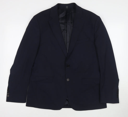 Marks and Spencer Mens Blue Polyester Jacket Suit Jacket Size 40 Regular